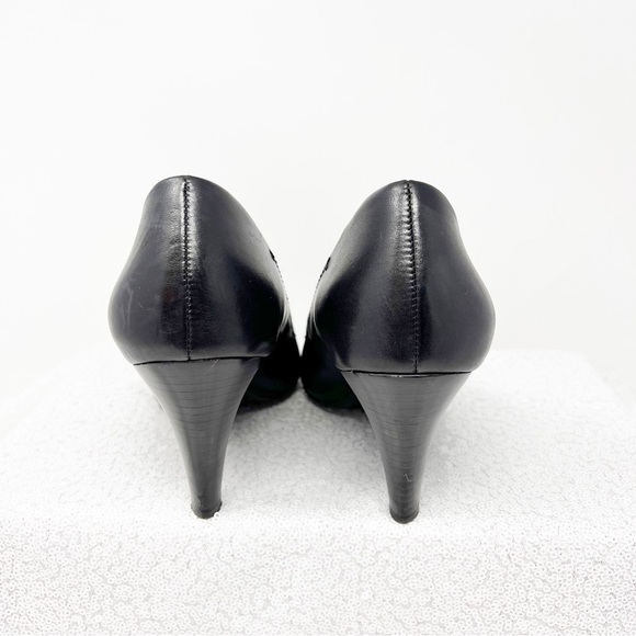 Anne Klein lflex black Lointed  toes leather heels - Picture 4 of 10